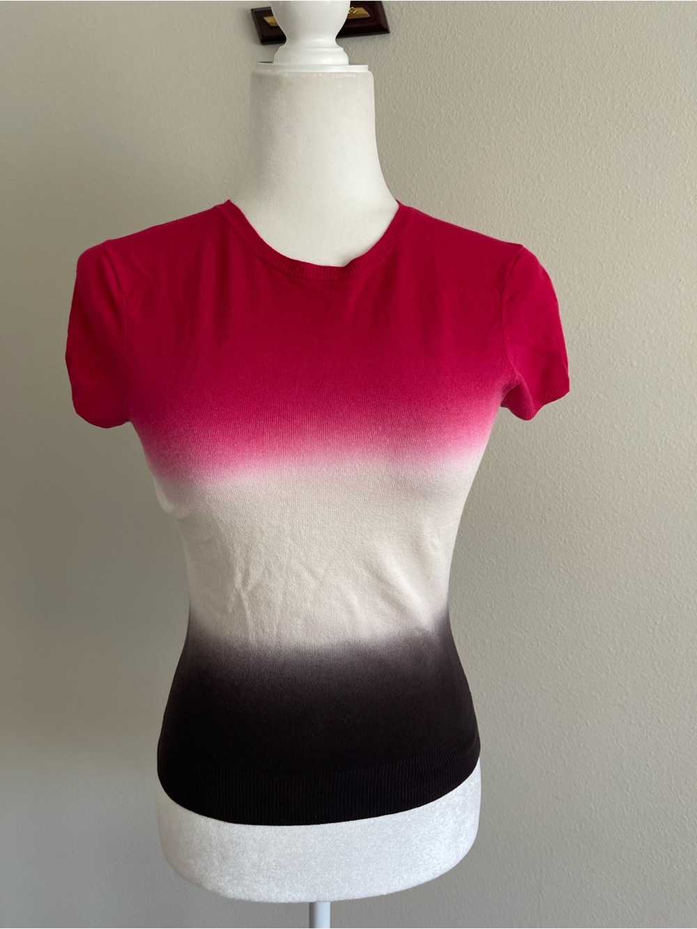 INC International Concepts Pink Ombre Short-Sleeve Knit Top